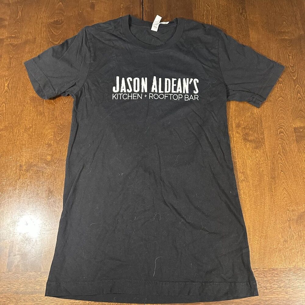 Jason Aldean’s Kitchen & Rooftop Bar Men Black T-shirt Nashville Tennessee Small